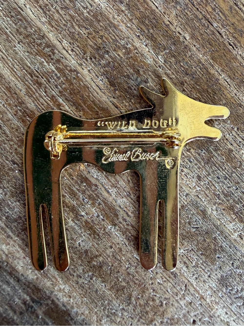 Laurel Burch Purple & Teal Wild Dog Pin - Picture 3 of 3